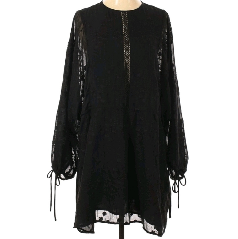 H&M Europe Little Black Dress Sheer Open Back XS New! HTF!
